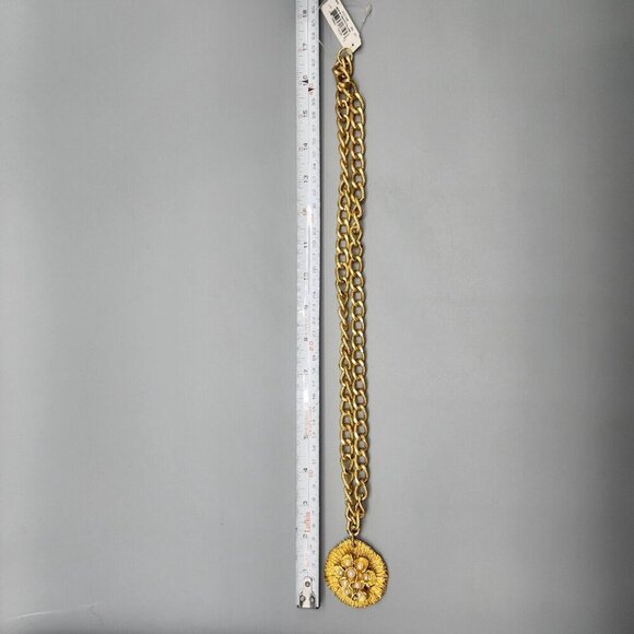 Emma James Sunburst Flower Necklace Liz Claiborne Gold Tone Curb Chain NWT - Picture 9 of 9